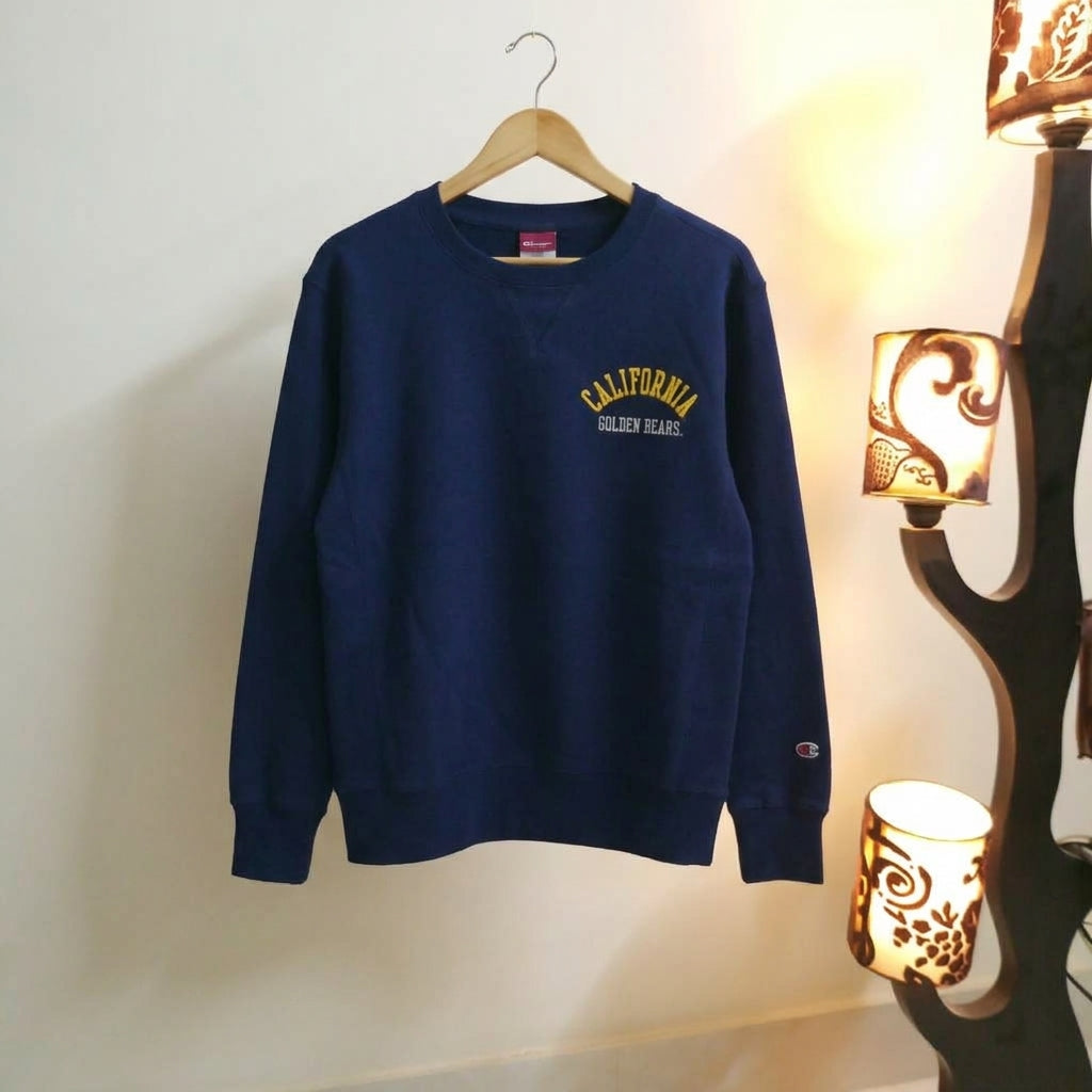 Champion "California Golden Bears" Embroidered Crewneck - Navy Blue